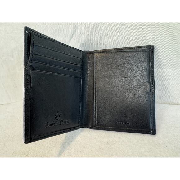 Men's Black Leather Bi-fold Wallet Franklin Covey - 4 3/4" x 3 3/4" - Picture 1 of 6